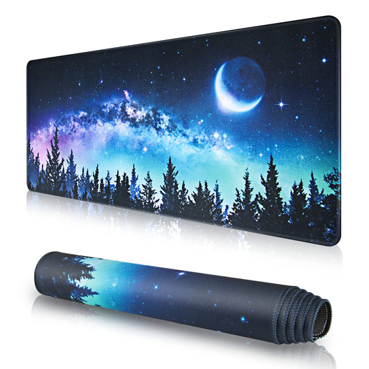 Large Mouse Pad for Office & Gaming (800x300x3mm) with Non-Slip Rubber Base and Stitched Edges – Aurora Design